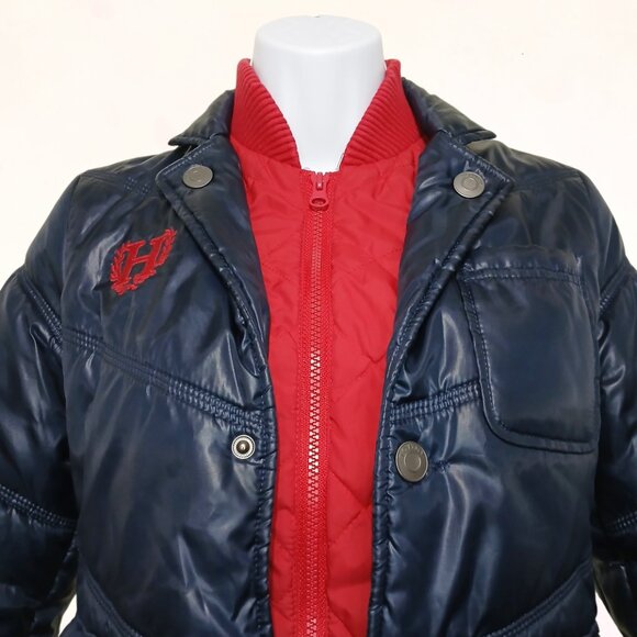 Tommy Hilfiger Big Kids NavyBlue Double Layer Puffer/Quilted Winter Jacket S8/12 - Picture 5 of 16